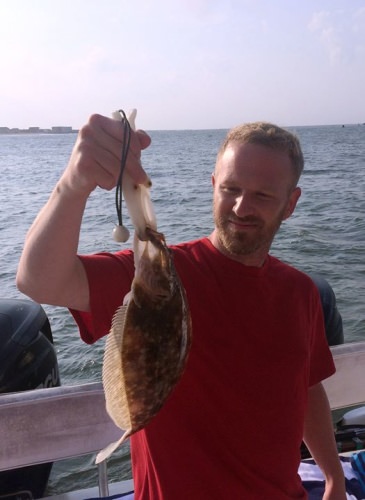 We had the Adamson family out early this morning.  Trying the ocean proved to be too rough, so we fished the bay.  A variety of fish were caught, but none for dinner. Fluke and sea bass were the most plentiful, but we also caught sea robin, sand shark, weakfish, and king fish.  All of our Riptide B&T worked equally well.  Everything from gulp/squid, spearing/squid, and minnow/squid caught.