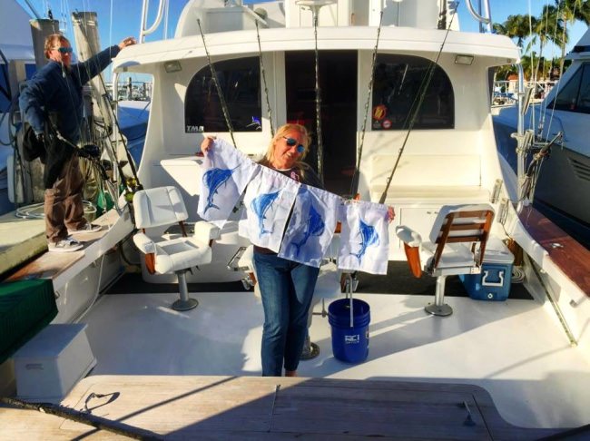 Let's Go Fishing Friday. Capt. Joe of Rhonda's Osprey Charter Fishing keeps flying flags. Sailfish bite is good. #FinandField #Fishing #Florida #LGFF