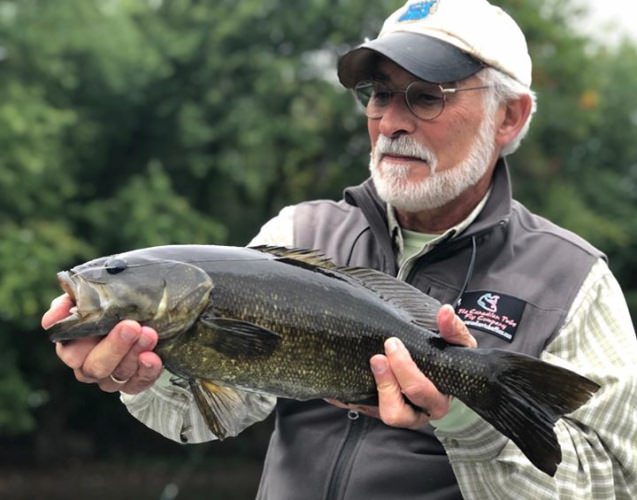 Great morning for Steve! @sageflyfish @rioproducts @hydedriftboats #susqguide #smalliesonthefly #keystonesmallies
