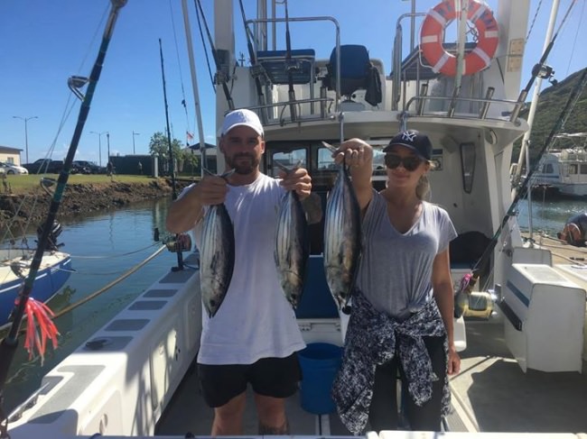 Customers from Australia come to Hawaii and fish on an Australian boat!