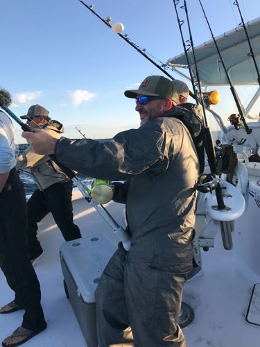 4-19-19 Texas Bet 
Olly and his Austin buddy’s came down and we were able to catch some big battle Jacks and some nice King Fish before that West Wind kicked up. Love fishing with my long time friend. See you again soon.