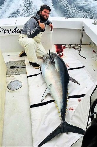 Bluefin Tuna is GREAT! Get in on the action with Predator Sport Fishing. #Bluefin #Tuna #Fishing #OBX #Predator #FinandField