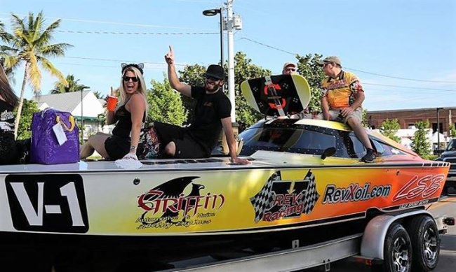LSB Racing made it to Key West and Super Boat International World Championship week is officially underway! #NeverASpectator #KeyWest  #Adventure #Boats #FinandField #RevxOil #SBIKeyWest #DiscoveryMap Papa's Pilar Lilly Sport Boats Tug It Offshore Racing