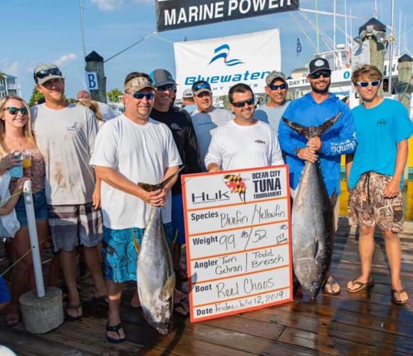 99 problems but a tuna ain't one of them! Reel Chaos & Moore Bills are at top of leader board at Ocean City Tuna Tournament at end of day 1 with 99#ers. 
#OCMD #OCTT #Tuna #FinandField