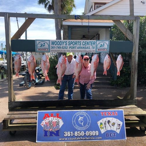 4-4-19 “All In”
Cindy and Russell went out for a quick state water fishing trip and limited out on snapper. Great couples day out.  @ Port Aransas, Texas