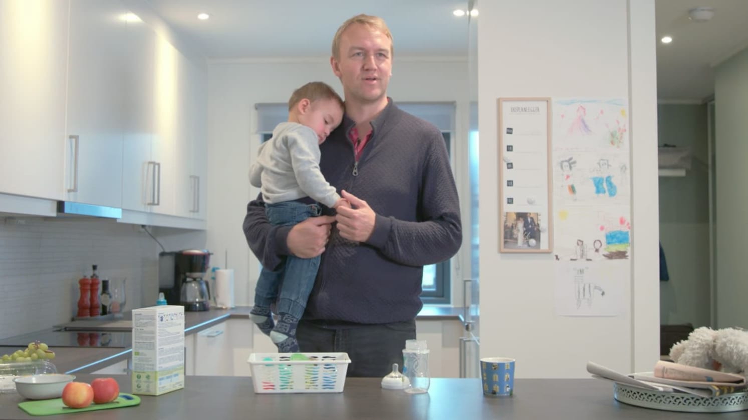 PAPPATRØST: Det at Tobias kan komme og være litt pappagutt, og at det er meg han kommer til for å søke trygghet eller trøst, det er jo litt ekstra gjevt for min del, sier Andreas Nyheim.