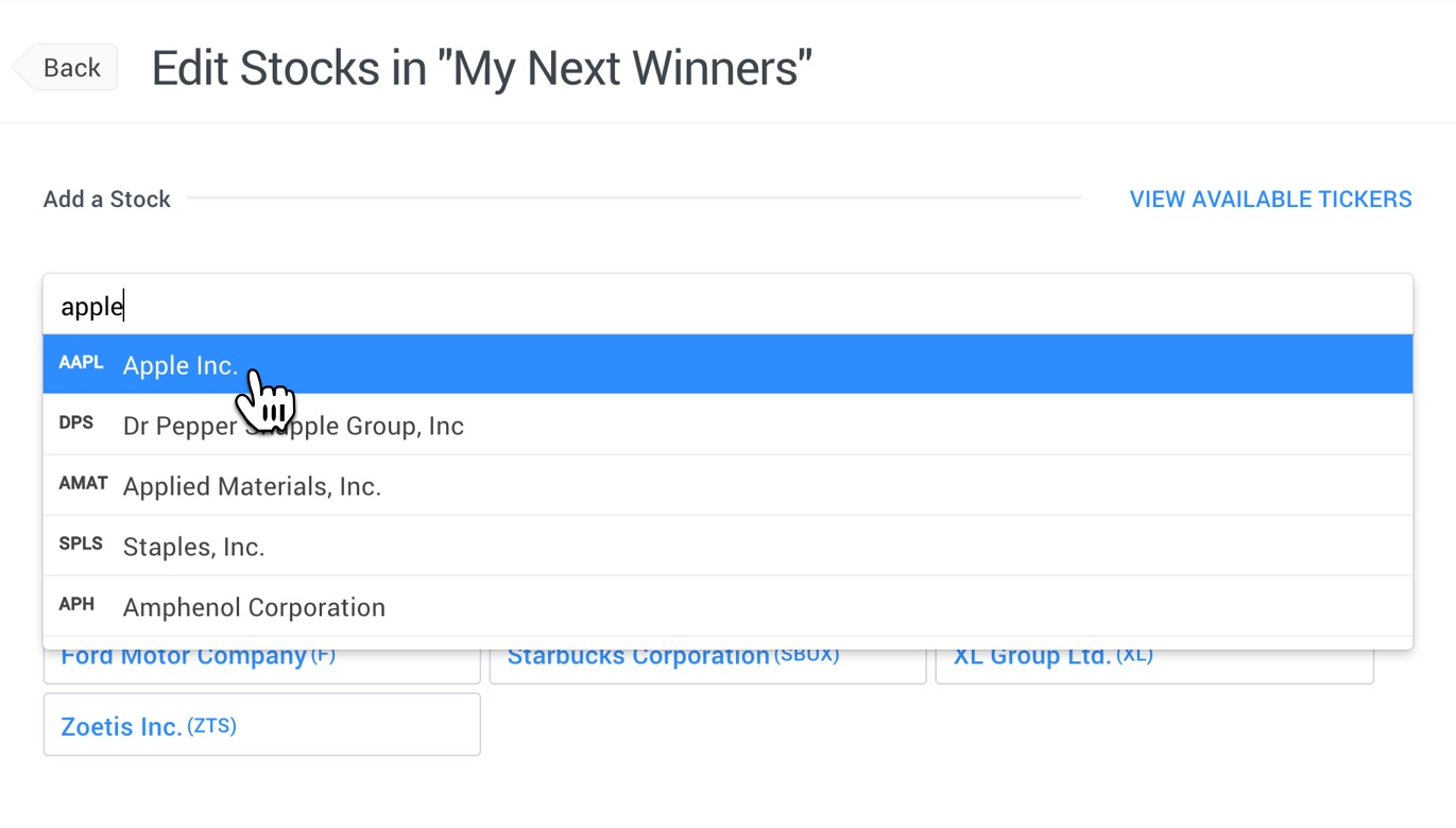 Search And Add Stocks To Your Watchlist