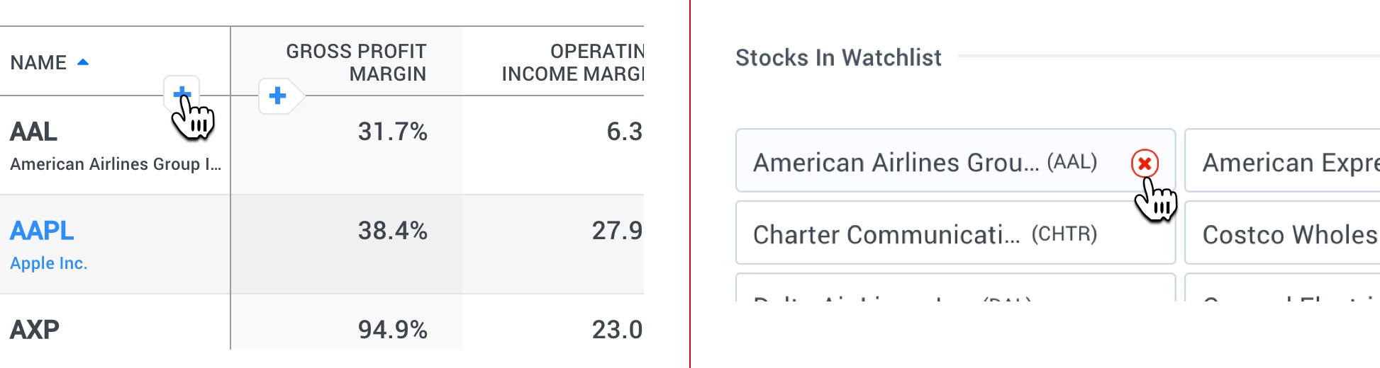 watchlist edit tickers