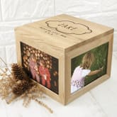 Thumbnail 5 - Personalised Name in Cloud Oak Photo Keepsake Box