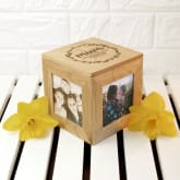 Thumbnail 1 - Personalised Oak Photo Cube For Mum