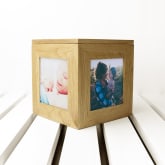 Thumbnail 3 - Personalised Oak Photo Cube For Mum