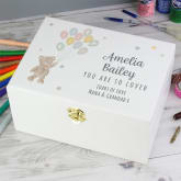 Thumbnail 2 - Teddy & Balloons Personalised Keepsake Box