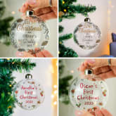 Thumbnail 1 - Personalised First Christmas Glass Baubles