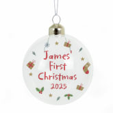 Thumbnail 10 - Personalised First Christmas Glass Baubles
