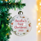 Thumbnail 3 - Personalised First Christmas Glass Baubles