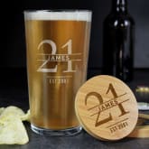 Thumbnail 10 - Personalised Pint Glass & Bamboo Bottle Opener Coaster Sets