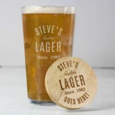 Thumbnail 2 - Personalised Pint Glass & Bamboo Bottle Opener Coaster Sets