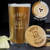 Thumbnail 3 - Personalised Pint Glass & Bamboo Bottle Opener Coaster Sets