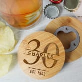 Thumbnail 9 - Personalised Pint Glass & Bamboo Bottle Opener Coaster Sets