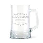 Thumbnail 3 - Personalised Groomsman Glass Stern Tankard