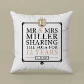 Thumbnail 3 - Personalised 12th Anniversary Sharing The Sofa Cushion
