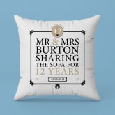 Thumbnail 4 - Personalised 12th Anniversary Sharing The Sofa Cushion