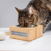 Thumbnail 1 - Personalised Small Bamboo Wooden Pet Bowl