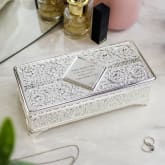 Thumbnail 1 - Antique Style Personalised Silver Plated Jewellery Box
