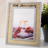 Thumbnail 1 - Crystal Border 50th Anniversary 5 x 7 Photo Frame