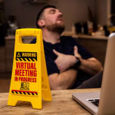 Thumbnail 5 - Desk Warning Sign - Virtual Meeting in Progress