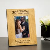 Thumbnail 1 - Personalised 30th Wedding Anniversary Wooden Photo Frame