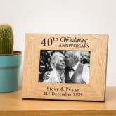 Thumbnail 1 - Personalised 40th Wedding Anniversary Wooden Photo Frame
