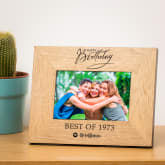 Thumbnail 1 - Personalised Happy Birthday Playlist Wooden Photo Frame