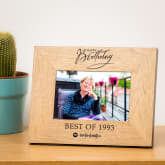 Thumbnail 3 - Personalised Happy Birthday Playlist Wooden Photo Frame