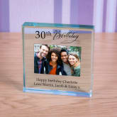 Thumbnail 1 - Personalised Happy 30th Birthday Photo Upload Glass Token