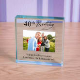 Thumbnail 1 - Personalised Happy 40th Birthday Photo Upload Glass Token