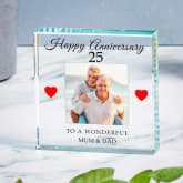 Thumbnail 1 - Personalised 25th Wedding Anniversary Photo Upload Glass Token