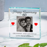Thumbnail 1 - Personalised 60th Wedding Anniversary Photo Upload Glass Token