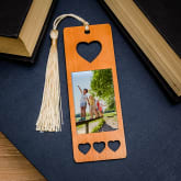 Thumbnail 1 - Personalised Photo Upload Wooden Hearts Bookmark