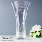 Thumbnail 3 - Personalised Large Hand Cut Little Hearts Diamante Vase