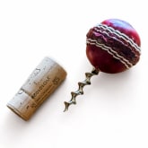 Thumbnail 3 - Red Leather Mini Cricket Ball Wine Bottle Opener