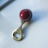 Thumbnail 2 - Red Leather Mini Cricket Ball Bottle Opener