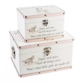 Thumbnail 1 - Set of 2 "Little Girls" Storage Boxes