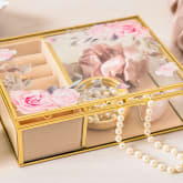 Thumbnail 1 - Classic Floral Glass Jewellery Boxes