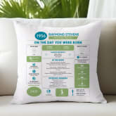 Thumbnail 1 - Personalised The Day You Were Born - 70th Birthday Cushion