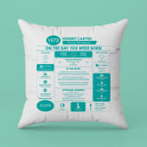 Thumbnail 11 - Personalised The Day You Were Born Birthday Cushion