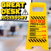 Thumbnail 2 - Help Desk Price List Desk Warning Sign