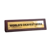 Thumbnail 2 - World's Okayest Boss Wooden Desk Sign