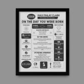 Thumbnail 6 - Framed Personalised The Day You Were Born 18 Years Ago Print