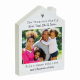 Thumbnail 5 - Personalised Grey Heart Photo Upload Wooden House Ornament